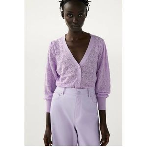 Zara lavender open knit cardigan
